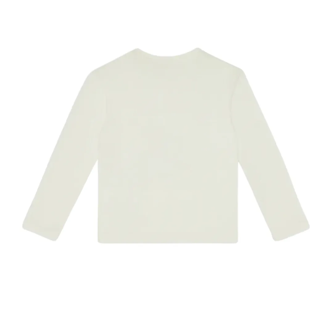 White Long Sleeve Prep Logo Tee