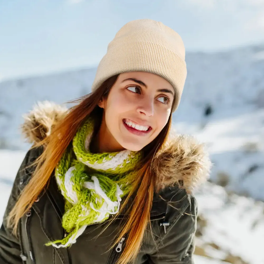 Winter Knitted Cuffed Beanie Hats