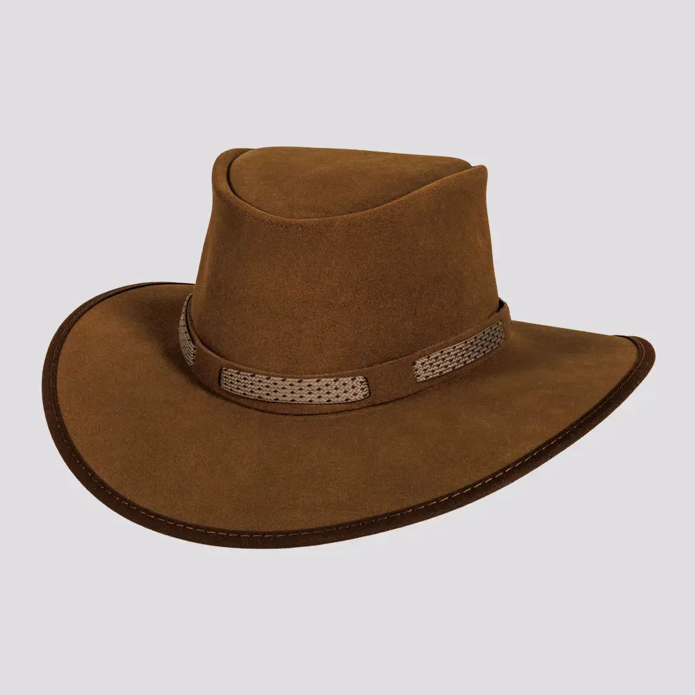 Zephyr | Womens Genuine Suede Leather Outback Hat