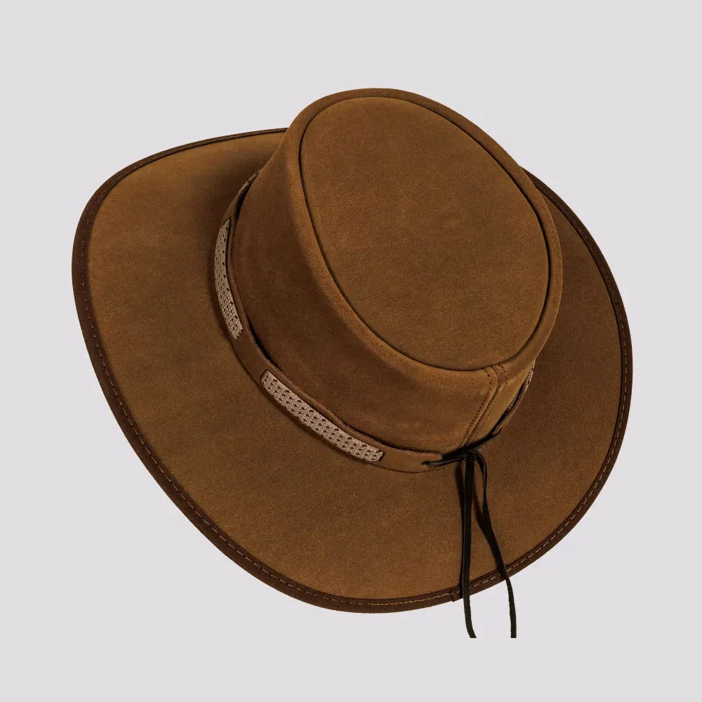 Zephyr | Womens Genuine Suede Leather Outback Hat